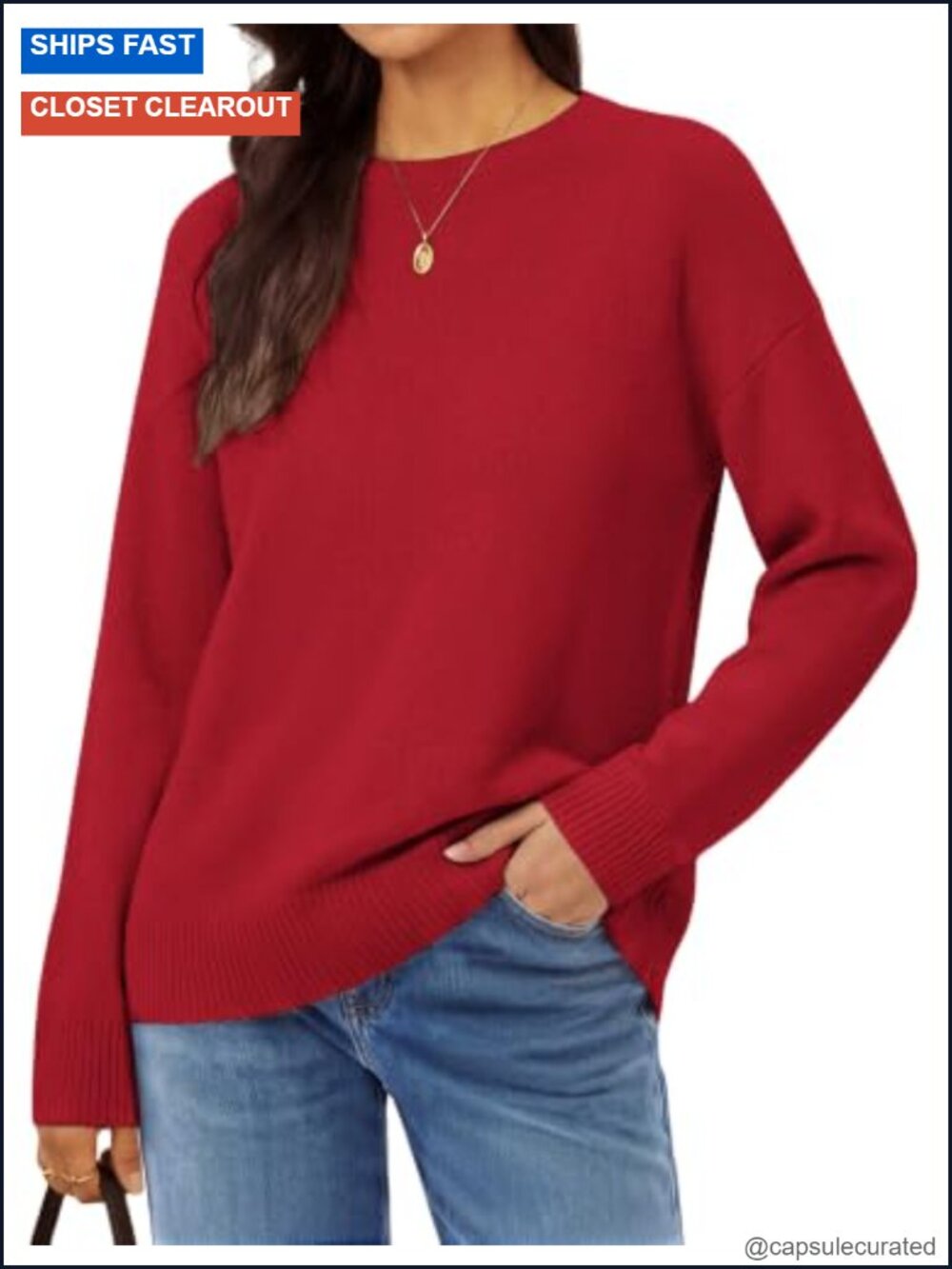 100% Merino Wool Women Sweater Crewneck Long Sleeve Pullover